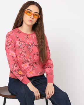 floral print crew-neck sweatshirt