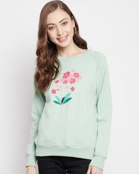 floral print crew-neck sweatshirt