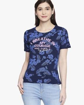 floral print crew-neck t-shirt