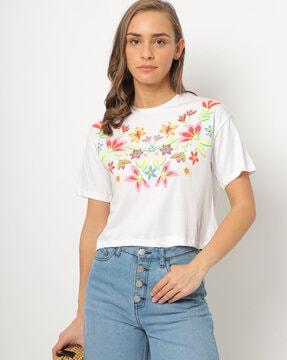 floral print crew-neck t-shirt