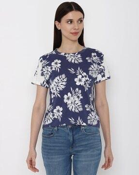 floral print crew-neck t-shirt