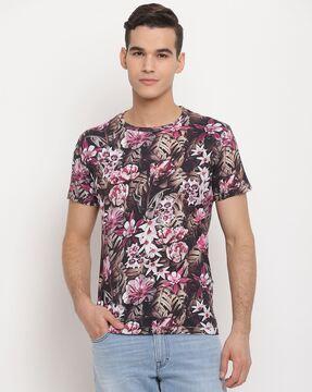 floral print crew-neck t-shirt