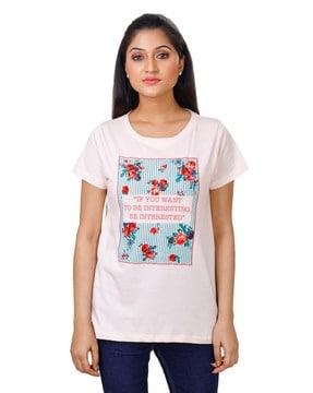 floral print crew-neck t-shirt