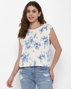 floral print crew-neck t-shirt