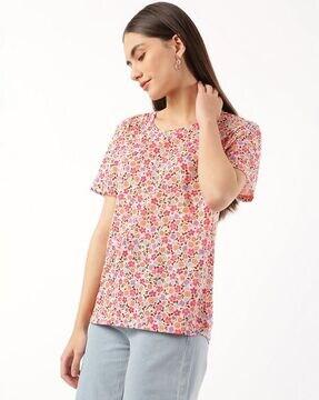 floral print crew-neck t-shirt