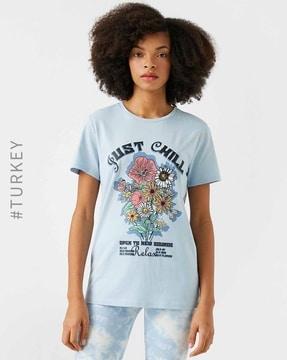 floral print crew-neck t-shirt