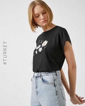 floral print crew-neck t-shirt