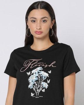 floral print crew-neck t-shirt