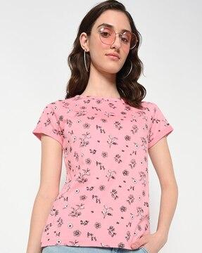 floral print crew-neck t-shirt