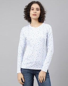 floral print crew-neck t-shirt