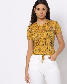 floral print crew-neck t-shirt