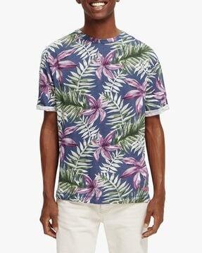 floral print crew-neck t-shirt