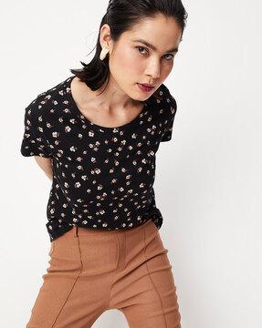 floral print crew-neck t-shirt