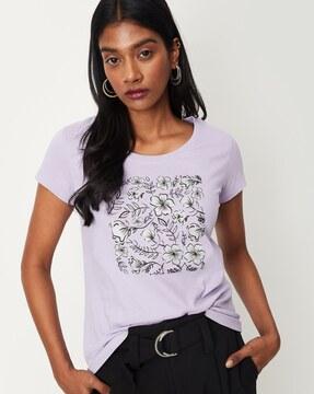 floral print crew-neck t-shirt