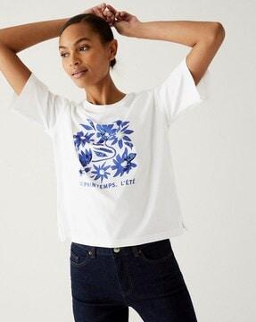 floral print crew-neck t-shirt