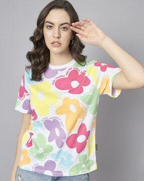 floral print crew-neck t-shirt