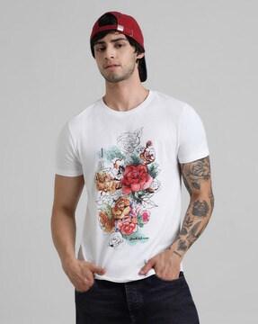 floral print crew-neck t-shirt