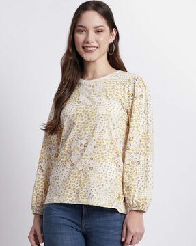 floral print crew-neck t-shirt