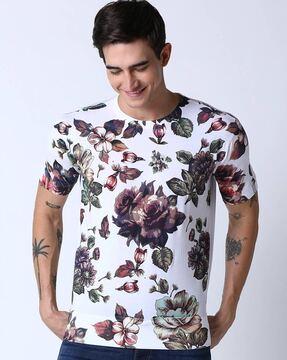 floral print crew-neck t-shirt