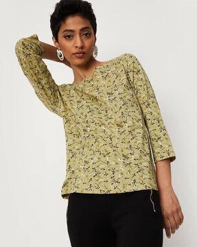 floral print crew-neck t-shirt