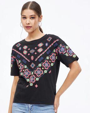 floral print crew-neck t-shirt