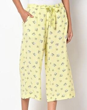 floral print culottes with belt