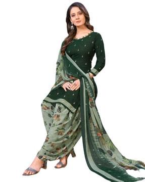 floral print dress material with dupatta