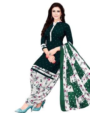 floral print dress material with dupatta