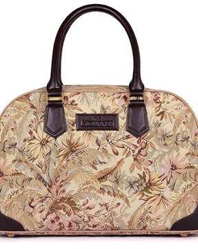 floral print duffle bag with detachable strap