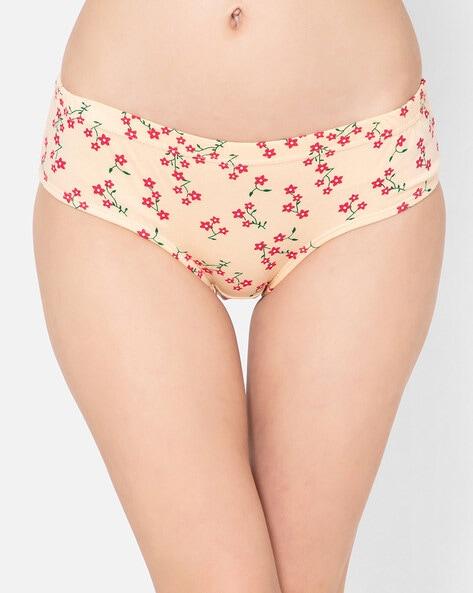 floral print elasticated waist hipster panties