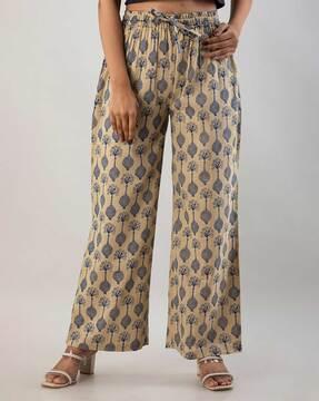 floral print elasticated waist palazzos