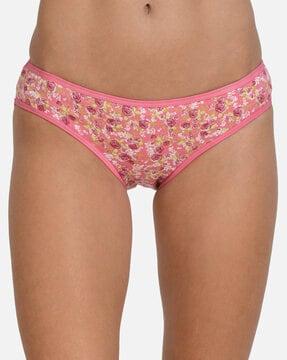 floral print elasticated waistband panties