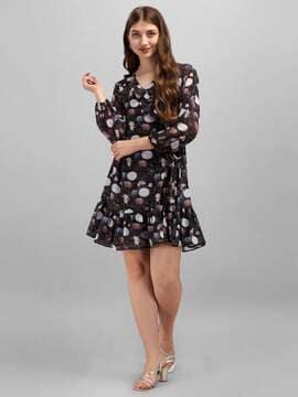 floral print fit & flare dress