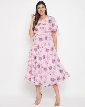 floral print fit & flare dress