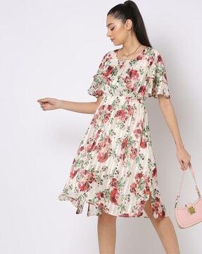 floral print fit & flare dress