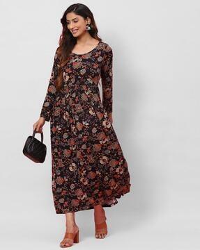 floral print fit & flare dress