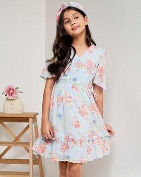 floral print fit & flare dress