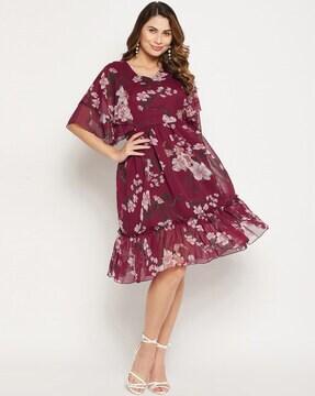 floral print fit & flare dress