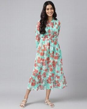 floral print fit & flare dress