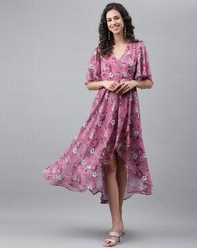 floral print fit & flare dress