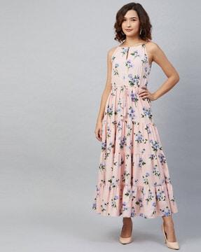 floral print fit & flare dress