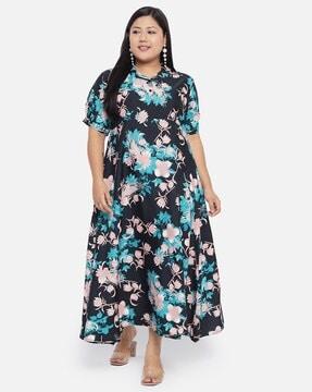 floral print fit & flare dress