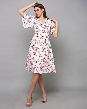 floral print fit & flare dress