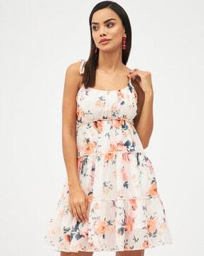 floral print fit & flare dress