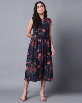 floral print fit & flare dress