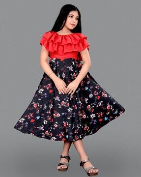 floral print fit & flare dress