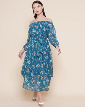 floral print fit & flare dress