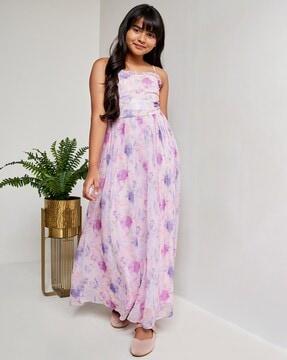 floral print fit & flare maxi dress