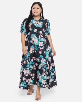floral print fit and flare dress