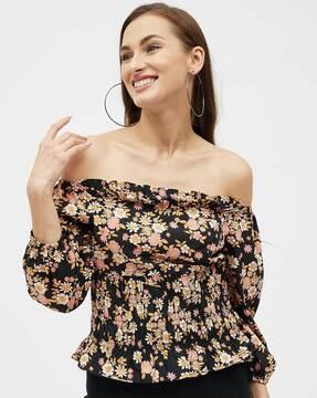 floral print fitted top